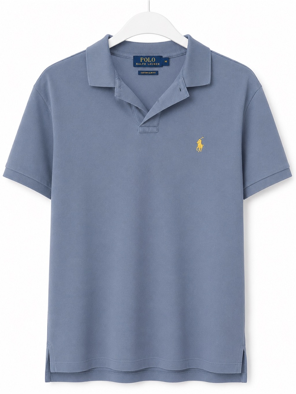 Polo by Ralph Lauren Men’s Polo Shirt - Dusty Blue with Yellow Pony